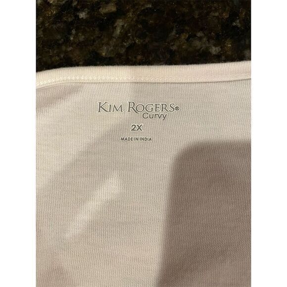 Kim Rogers Women's 2XL White Off Shoulder Blouse Lace Detail Summer - Picture 6 of 9